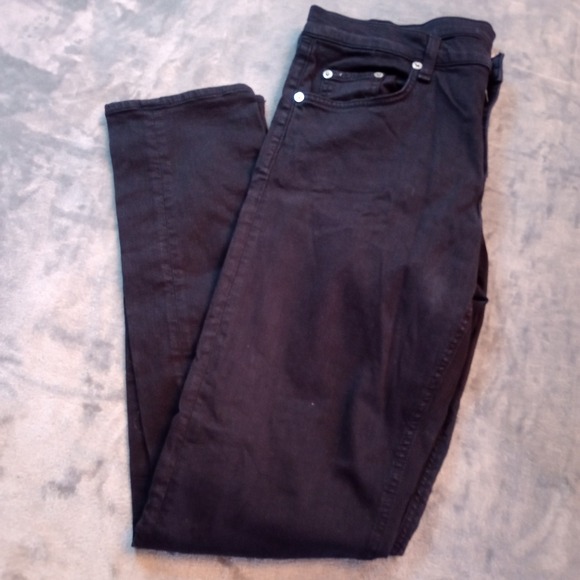 Rag & Bone Dre Mid Rise Slim Boyfriend Aged Black Stretch Womens Jeans 31 - Picture 1 of 15